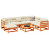  8-dijelni set vrtnih sofa s jastucima voštano smeđi od borovine | shoptok.hr