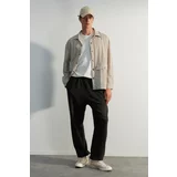 Trendyol Limited Edition Anthracite Men's Oversize/Wide Cords Anti-aging/Faded Effect 100% Cotton Sweatpants.