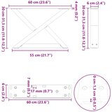  Noge za klub stolić 2 kom Bijele 60 x (30-31,3) cm Čelik | shoptok.hr