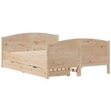 vidaXL Posteljni okvir z vzglavjem 140x190 cm trdna borovina, (21321741) | Shoptok.si