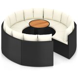  9-dijelni set vrtnih sofa od poliratana s jastucima crni | shoptok.hr