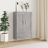  Visoka komoda siva boja hrasta 69,5x31x115 cm konstruirano drvo | shoptok.hr