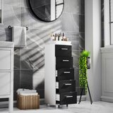 MID.YOU Visoka Komoda Zalo M, Bela, Črna | Shoptok.si