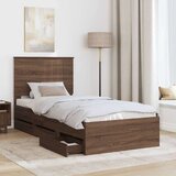  Konstrukcija postelje Rjav hrast 90 x 190 cm Inženirsko leseno, (5000121370) | Shoptok.si