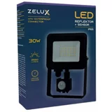 Zelux LED reflektor 30W 2550lm 4000K s PIR senzorjem gibanja IP65 z vododtesnim konektorjem