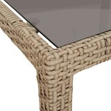  Vrtni stol 90 x 90 x 75 cm od kaljenog stakla i poliratana bež | shoptok.hr
