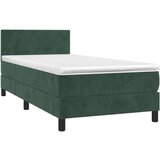 Box spring krevet s madracem tamnozeleni 100x200 cm baršunasti | shoptok.hr