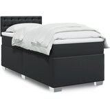 vidaXL Box spring postelja z vzmetnico črna 90x200 cm umetno usnje Cene