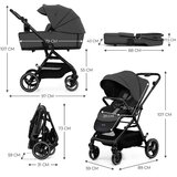 Kinderkraft dječja kolica Yoxi MINK PRO 3u1, Moonlight Grey | shoptok.hr