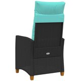  Fotelja za ležanje s pločom za čaj 62 x 64 x 112 cm poliratan - Crna i tirkizna | shoptok.hr