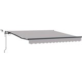 vidaXL Avtomatska retraktibilna tenda z LED lučko svetlo siva 350x250 cm, (22150225) Cene
