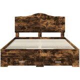  Krevetna konstrukcija s ladicama Dimljeni hrast 150 x 200 cm | shoptok.hr