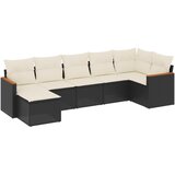  7-dijelni set vrtnih sofa od poliratana s jastucima crni | shoptok.hr