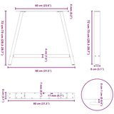  Noge za blagovaonski stol A-oblika 2 kom 90 x (72-73) cm Čelik - Prirodna 90 x (72-73) cm 1 | shoptok.hr