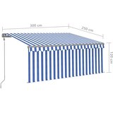  Automatska tenda s roletom i senzorom LED 3x2,5 m plavo-bijela | shoptok.hr