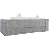 vidaXL sedežna garnitura 2-delna z blazinami siva naravni ratan | Shoptok.si