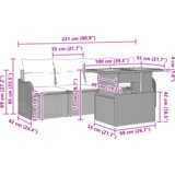 vidaXL 5-delni set vrtne kavče z blazinami Bež Poli Ratan | Shoptok.si
