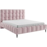 MID.YOU OBLAZINJENA POSTELJA 180 cm x 200 cm , les, tekstil, leseni material roza | Shoptok.si