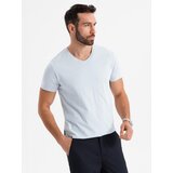 Ombre BASIC men's classic cotton tee-shirt with a crew neckline - light grey | Shoptok.si