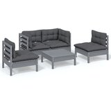 Maison Chic Seti vrtnega pohištva - Vrtna garnitura - Vrtni pohištvo set 5-delna z blazinami trdna borovina, (21815523) | Shoptok.si