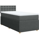 vidaXL Box spring postelja z vzmetnico temno siva 80x200 cm blago | Shoptok.si