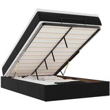 vidaXL Otomanski posteljni okvir z vzmetnico črn 120x190 cm um. usnje | Shoptok.si