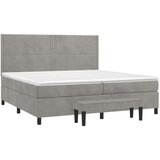  Krevet s oprugama i madracem svjetlosivi 200x200 cm baršunasti | shoptok.hr