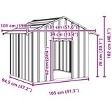  Kućica za pse s krovom 131x101x102 cm pocinčani čelik | shoptok.hr