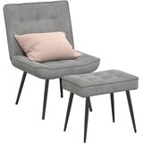  Stolica za opuštanje s osloncem za noge svjetlosiva baršunasta | shoptok.hr