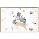  Plakat - Bear in a Race Car 30x21 Zlatni okvir | shoptok.hr