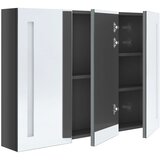  LED kupaonski ormarić s ogledalom 89 x 14 x 62 cm sjajni sivi | shoptok.hr