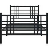 Metalni okvir kreveta uzglavlje i podnožje crni 107x203 cm | shoptok.hr