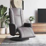 vidaXL Naslonjač od umjetne kože s osloncem za noge sivi | shoptok.hr