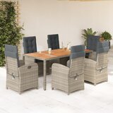 vidaXL 7-dijelni vrtni blagovaonski set sivi od poliratana | shoptok.hr