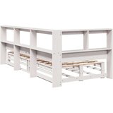  Knjižna postelja brez vzmetnice bela 75x190 cm trdna borovina | Shoptok.si