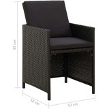  Vrtni stoli z blazinami 4 kosi poli ratan črni, (20658678) | Shoptok.si