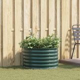 vidaXL Povišeni gredica za vrt Zelena Pocinčani čelik 80 x 80 x 44 cm | shoptok.hr