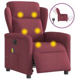  Električni masažni naslonjač od tkanine crvena boja vina | shoptok.hr