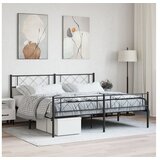 vidaXL Metalni okvir kreveta uzglavlje i podnožje crni 183x213 cm Cijene