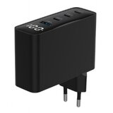 Gembird TA-UC-PDQC100LCD-01-BK 4-port 100W gan usb fast charger, lcd, black | ePonuda.com