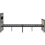 Metalni Kovinski posteljni okvir brez vzmetnice sonoma hrast 183x213 cm, (21608083) | Shoptok.si