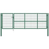 vidaXL vrtna vrata za ogradu sa stupovima 350 x 100 cm čelična zelena Cijene