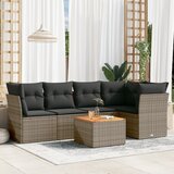  6-dijelni set vrtnih sofa od poliratana s jastucima sivi | shoptok.hr