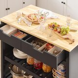 SoBuy kuhinjski otok na kolesih v črni barvi v skandinavskem slogu, (20814658) | Shoptok.si