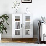 vidaXL Komoda visok sijaj bela 69,5x34x90 cm inženirski les | Shoptok.si