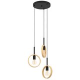 Eglo visilica Ipsden 43551, 3x E27, Ø30 cm, crna/drvo | shoptok.hr