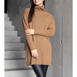 Gemre Long Brown Soft Turtleneck Sweater Kali | Shoptok.si