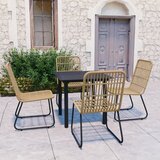 vidaXL Zunanja jedilna garnitura 5-delna poli ratan in steklo | Shoptok.si
