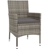  3-dijelni vrtni bistro set od poliratana s jastucima sivi | shoptok.hr