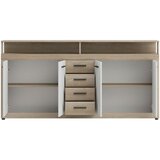 MID.YOU ŠIROKA KOMODA, bela, hrast sonoma | Shoptok.si